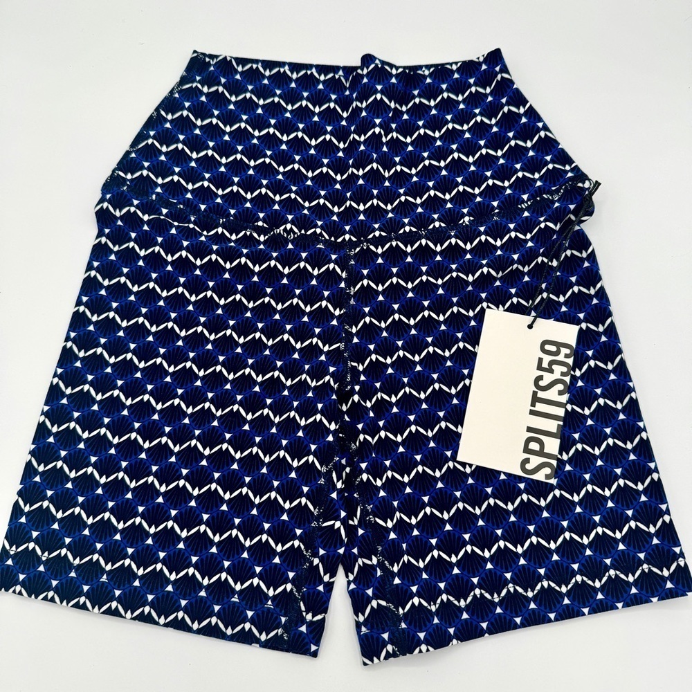 NWT Splits59 Airweight High Waisted Athletic Shorts Spandex Stretch Blue Shell​